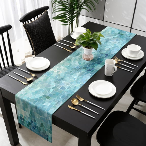 Table Runner 70 Inches Long - Kitchen Dining Burlap Linen Tablerunner for Small/Round/Square/Wedding/Coffee/Dining Table Party Home Décor 13 x 70