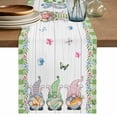 thumbnail image 1 of Table Runner 70 Inches Long for Kitchen Dining, Easter Dresser Scarf Farmhouse, Dining Table Decorations for Wedding/Parties, Gnomes Flowers Bunny Eggs Plaid Wooden Grain 13 x 70 In, 1 of 8