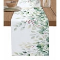 thumbnail image 1 of Table Runner 70 Inches Long for Kitchen Dining, Eucalyptus Leaves Dresser Scarf Farmhouse, Dining Table Decorations for Wedding/Parties, Spring Botanical Pastoral Watercolor 13 x 70 In, 1 of 9