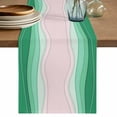 thumbnail image 1 of Table Runner 70 Inches Long for Kitchen Dining, Green Stripes Dresser Scarf Farmhouse, Dining Table Decorations for Wedding/Parties, Light Pink Ombre Simple Abstract Lines 13 x 70 In, 1 of 8