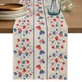 thumbnail image 1 of Table Runner 70 Inches Long for Kitchen Dining, Independence Day Dresser Scarf Farmhouse, Dining Table Decorations for Wedding/Parties, 4th of July Red Blue Strip Love Burlap 13 x 70 In, 1 of 8