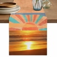 thumbnail image 1 of Table Runner 70 Inches Long for Kitchen Dining, Orange Sunset Dresser Scarf Farmhouse, Dining Table Decorations for Wedding/Parties, Abstract See Beach Landscape Vintage 13 x 70 In, 1 of 8