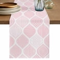 thumbnail image 1 of Table Runner 70 Inches Long for Kitchen Dining, Pink Geometric Dresser Scarf Farmhouse, Dining Table Decorations for Wedding/Parties, Morocco Modern Simple Abstract Aesthetic 13 x 70 In, 1 of 8