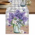 thumbnail image 1 of Table Runner 70 Inches Long for Kitchen Dining, Purple Lavender Dresser Scarf Farmhouse, Dining Table Decorations for Wedding/Parties, Spring Butterfly Daisy Watercolor Gray 13 x 70 In, 1 of 8