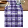 thumbnail image 1 of Table Runner 70 Inches Long for Kitchen Dining, Purple Plaid Dresser Scarf Farmhouse, Dining Table Decorations for Wedding/Parties, Modern Art Checkered Farmhouse 13 x 70 In, 1 of 8