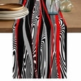 thumbnail image 1 of Table Runner 70 Inches Long for Kitchen Dining, Red Black Stripes Dresser Scarf Farmhouse, Dining Table Decorations for Wedding/Parties, Modern Gradient Abstract Lines Art 13 x 70 In, 1 of 8
