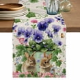 thumbnail image 1 of Table Runner 70 Inches Long for Kitchen Dining, Spring Easter Dresser Scarf Farmhouse, Dining Table Decorations for Wedding/Parties, Purple Floral Summer Botanical Rustic 13 x 70 In, 1 of 8