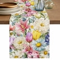 thumbnail image 1 of Table Runner 70 Inches Long for Kitchen Dining, Spring Floral Dresser Scarf Farmhouse, Dining Table Decorations for Wedding/Parties, Farmhouse Elegant Flowers Watercolor 13 x 70 In, 1 of 8
