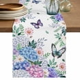 thumbnail image 1 of Table Runner 70 Inches Long for Kitchen Dining, Spring Flowers Dresser Scarf Farmhouse, Dining Table Decorations for Wedding/Parties, Watercolor Floral Butterflies Botanical 13 x 70 In, 1 of 8