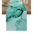 thumbnail image 1 of Table Runner 70 Inches Long for Kitchen Dining, Turquoise Marble Dresser Scarf Farmhouse, Dining Table Decorations for Wedding/Parties, Nature Marble Stone Ripple Modern Art 13 x 70 In, 1 of 9