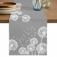 thumbnail image 1 of Table Runner 70 Inches Long for Kitchen Dining, White Dandelion Dresser Scarf Farmhouse, Dining Table Decorations for Wedding/Parties, Spring Plants Flowers Vintage Gray 13 x 70 In, 1 of 8