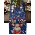 thumbnail image 1 of Table Runner 70 Inches Long for Kitchen Dining, Winter Elk, Dresser Scarf Farmhouse, Dining Table Decorations for Wedding/Parties, Christmas Vintage Deer Snowflake Navy 13 x 70 In, 1 of 9