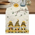 thumbnail image 1 of Table Runner 70 Inches Long for Kitchen Dining, Yellow Bees Gnomes Dresser Scarf Farmhouse, Dining Table Decorations for Wedding/Parties, Spring Floral Branches Sunflower 13 x 70 In, 1 of 8