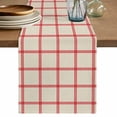 thumbnail image 1 of Table Runner 70 Inches Long for Kitchen Dining, Yellow Buffalo Plaid Dresser Scarf Farmhouse, Dining Table Decorations for Wedding/Parties, Red Lines Grid Pattern Vintage 13 x 70 In, 1 of 8