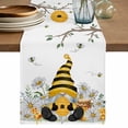 thumbnail image 1 of Table Runner 70 Inches Long for Kitchen Dining, Yellow Gnomes Dresser Scarf Farmhouse, Dining Table Decorations for Wedding/Parties, Bees Spring Floral Daisy Branches 13 x 70 In, 1 of 8