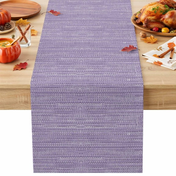 Table Runner 70 Inches Long, Lavender Purple Decorative Table Runner for Party Wedding Home Decor, Modern Simple Solid Color Linen Texture Boho Dresser Scarves for Bedroom Kitchen Decor 13x70 Inch