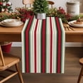 thumbnail image 1 of Table Runner 71 Inches Long, Green White Red Striped Linen Table Runners Dresser Scarf Runner for Bedroom Kitchen Home Party Dining Tables Decor Abstract Geometric Art, 1 of 8