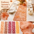 thumbnail image 1 of Table Runner, 71X14 Inch Sheer Lace Fall Table Runner, Pumpkin Halloween Table Runner, Orange Farmhouse Table Runner, Scalloped Harvest Table Linens, for Indoor Fall Home Decor,, 1 of 8