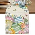 thumbnail image 1 of Table Runner - 72 Inch Long, Easter Eggs Kitchen Dining Table Runner Dresser Scarves, Farmhouse Spring Botanicals Plants Butterfly Farmhouse Decor for Coffee Tables Wedding Party Banquet, 1 of 8