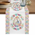 thumbnail image 1 of Table Runner - 72 Inch Long, Easter Kitchen Dining Table Runner Dresser Scarves, Colorful Checkered Spring Bunny Flower Eggs Striped Farmhouse Decor for Coffee Tables Wedding Party Banquet, 1 of 8