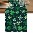 thumbnail image 1 of Table Runner - 72 Inch Long, St. Patrick's Day Kitchen Dining Table Runner Dresser Scarves, Shiny Shamrocks Green Botanical Leaves Farmhouse Decor for Coffee Tables Wedding Party Banquet, 1 of 8