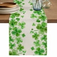 thumbnail image 1 of Table Runner - 72 Inch Long, St. Patrick's Day Kitchen Dining Table Runner Dresser Scarves, Watercolor Lucky Clovers Green Rustic Farmhouse Decor for Coffee Tables Wedding Party Banquet, 1 of 8