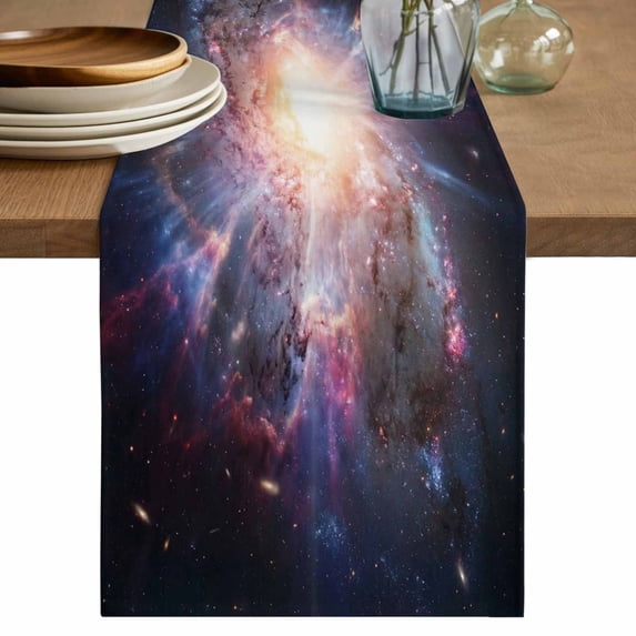 Table Runner - 72 Inch Long, Universe Explosion Kitchen Dining Table Runner Dresser Scarves, Modern Abstract Galaxy Universe Farmhouse Decor for Coffee Tables Wedding Party Banquet