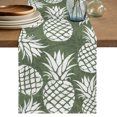 thumbnail image 1 of Table Runner 72 Inches Long, Dark Green White Pineapple Decorative Table Runner for Party Wedding Home Decor, Tropical Summer Botanical Fruits Dresser Scarves for Kitchen Tables Decor 14x72 Inch, 1 of 9