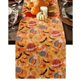 thumbnail image 1 of Table Runner 72 Inches Long, Halloween Orange Pumpkin Cobweb Cotton Linen Table Runners Non-Slip Durable Dresser Scarves for Table Party Dinner Holiday Home Decor, 1 Pack, 1 of 5