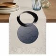 thumbnail image 1 of Table Runner 72 Inches Long for Kitchen Dining, Abstract Art Sun Dresser Scarf Farmhouse, Dining Table Decorations for Wedding/Parties, Modern Art Black Round Rustic 16 x 72 In, 1 of 8