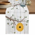 thumbnail image 1 of Table Runner 72 Inches Long for Kitchen Dining, Bees Branches Dresser Scarf Farmhouse, Dining Table Decorations for Wedding/Parties, Farmhouse Spring Botanical Wooden 13 x 72 In, 1 of 8