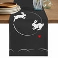thumbnail image 1 of Table Runner 72 Inches Long for Kitchen Dining, Black Modern Dresser Scarf Farmhouse, Dining Table Decorations for Wedding/Parties, Farmhouse Rabbit Abstract Art 13 x 72 In, 1 of 8