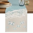thumbnail image 1 of Table Runner 72 Inches Long for Kitchen Dining, Blue Coastal Crabs Dresser Scarf Farmhouse, Dining Table Decorations for Wedding/Parties, Summer Beach Ocean Abstract Art 18 x 72 In, 1 of 8