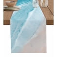 thumbnail image 1 of Table Runner 72 Inches Long for Kitchen Dining, Blue Coastal Wave Dresser Scarf Farmhouse, Dining Table Decorations for Wedding/Parties, Summer Modern Ocean Beach 18 x 72 In, 1 of 9