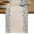 thumbnail image 1 of Table Runner 72 Inches Long for Kitchen Dining, Blue Flower Dresser Scarf Farmhouse, Dining Table Decorations for Wedding/Parties, Spring Farmhouse Country Floral Plant Beige 13 x 72 In, 1 of 8