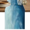 thumbnail image 1 of Table Runner 72 Inches Long for Kitchen Dining, Blue Ombre Dresser Scarf Farmhouse, Dining Table Decorations for Wedding/Parties, Coastal Beach Modern Abstract Art 14 x 72 In, 1 of 8