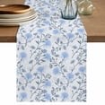 thumbnail image 1 of Table Runner 72 Inches Long for Kitchen Dining, Blue Spring Floral Dresser Scarf Farmhouse, Dining Table Decorations for Wedding/Parties, Flowers Leaves Pastoral Botanical 13 x 72 In, 1 of 8