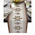 thumbnail image 1 of Table Runner 72 Inches Long for Kitchen Dining, Boho Geometric Dresser Scarf Farmhouse, Dining Table Decorations for Wedding/Parties, Modern Brown Abstract Art Western Southwest 13 x 72 In, 1 of 9