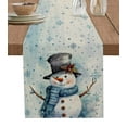 thumbnail image 1 of Table Runner 72 Inches Long for Kitchen Dining, Christmas Snowman Dresser Scarf Farmhouse, Dining Table Decorations for Wedding/Parties, Blue Xmas Winter Snowflake 14 x 72 In, 1 of 9