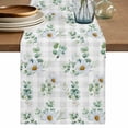 thumbnail image 1 of Table Runner 72 Inches Long for Kitchen Dining, Daisy Dresser Scarf Farmhouse, Dining Table Decorations for Wedding/Parties, Spring Eucalyptus Leaves Flowers Botanical Gray Plaid 18 x 72 In, 1 of 8