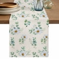 thumbnail image 1 of Table Runner 72 Inches Long for Kitchen Dining, Daisy Dresser Scarf Farmhouse, Dining Table Decorations for Wedding/Parties, Spring Flowers Eucalyptus Leaves Botanical Beige 16 x 72 In, 1 of 8
