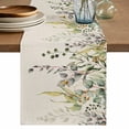 thumbnail image 1 of Table Runner 72 Inches Long for Kitchen Dining, Eucalyptus Leaves Dresser Scarf Farmhouse, Dining Table Decorations for Wedding/Parties, Green Summer Botanical Rustic 13 x 72 In, 1 of 8