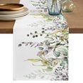 thumbnail image 1 of Table Runner 72 Inches Long for Kitchen Dining, Eucalyptus Leaves Dresser Scarf Farmhouse, Dining Table Decorations for Wedding/Parties, Summer Botanical Green Watercolor 16 x 72 In, 1 of 8