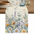 thumbnail image 1 of Table Runner 72 Inches Long for Kitchen Dining, Floral Eucalyptus Leaves Dresser Scarf Farmhouse, Dining Table Decorations for Wedding/Parties, Daisy Summer Botanical Pastoral 14 x 72 In, 1 of 8