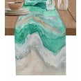 thumbnail image 1 of Table Runner 72 Inches Long for Kitchen Dining, Green Coastal Dresser Scarf Farmhouse, Dining Table Decorations for Wedding/Parties, Summer Beach Nautical Abstract Art 18 x 72 In, 1 of 9