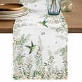 thumbnail image 1 of Table Runner 72 Inches Long for Kitchen Dining, Green Eucalyptus Leaves Dresser Scarf Farmhouse, Dining Table Decorations for Wedding/Parties, Birds Flowers Spring Watercolor Floral 18 x 72 In, 1 of 8
