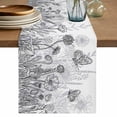 thumbnail image 1 of Table Runner 72 Inches Long for Kitchen Dining, Grey Wildflowers Dresser Scarf Farmhouse, Dining Table Decorations for Wedding/Parties, Modern Spring Floral Butterfly Plant 13 x 72 In, 1 of 8
