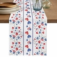 thumbnail image 1 of Table Runner 72 Inches Long for Kitchen Dining, Independence Day Dresser Scarf Farmhouse, Dining Table Decorations for Wedding/Parties, 4th of July Red Blue Strip Love Leaves 16 x 72 In, 1 of 8