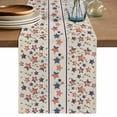 thumbnail image 1 of Table Runner 72 Inches Long for Kitchen Dining, Independence Day Dresser Scarf Farmhouse, Dining Table Decorations for Wedding/Parties, 4th of July Red Blue Stripes Star Burlap 14 x 72 In, 1 of 8