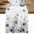 thumbnail image 1 of Table Runner 72 Inches Long for Kitchen Dining, Navy Blue Flowers Dresser Scarf Farmhouse, Dining Table Decorations for Wedding/Parties, Spring Floral Elegant Pastoral Watercolor 13 x 72 In, 1 of 8